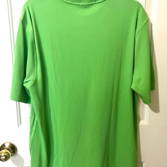 Bassiri Men 218 knit Short Sleeve Mock Neck Green T-Shirt XL New With Tag - Picture 3 of 4